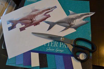 Shark-themed birthday party invitations