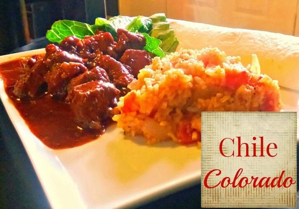 Chile Colorado Pork in red chile sauce