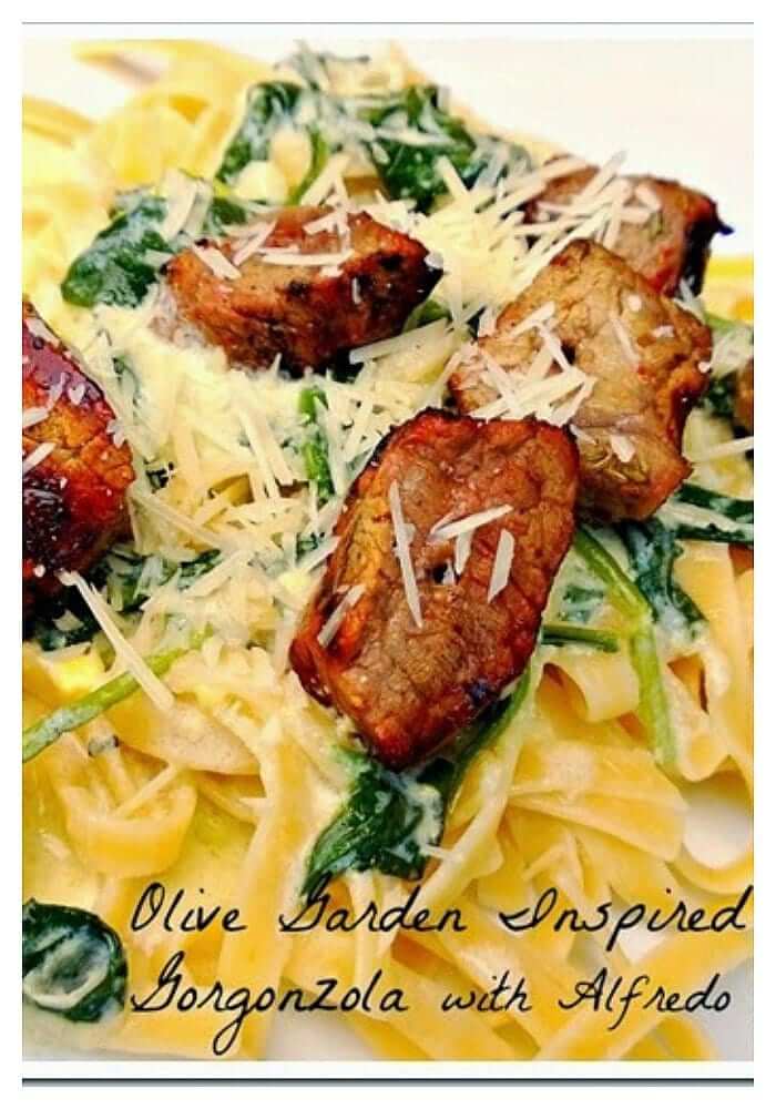 Steak Gorgonzola with Alfredo Sauce