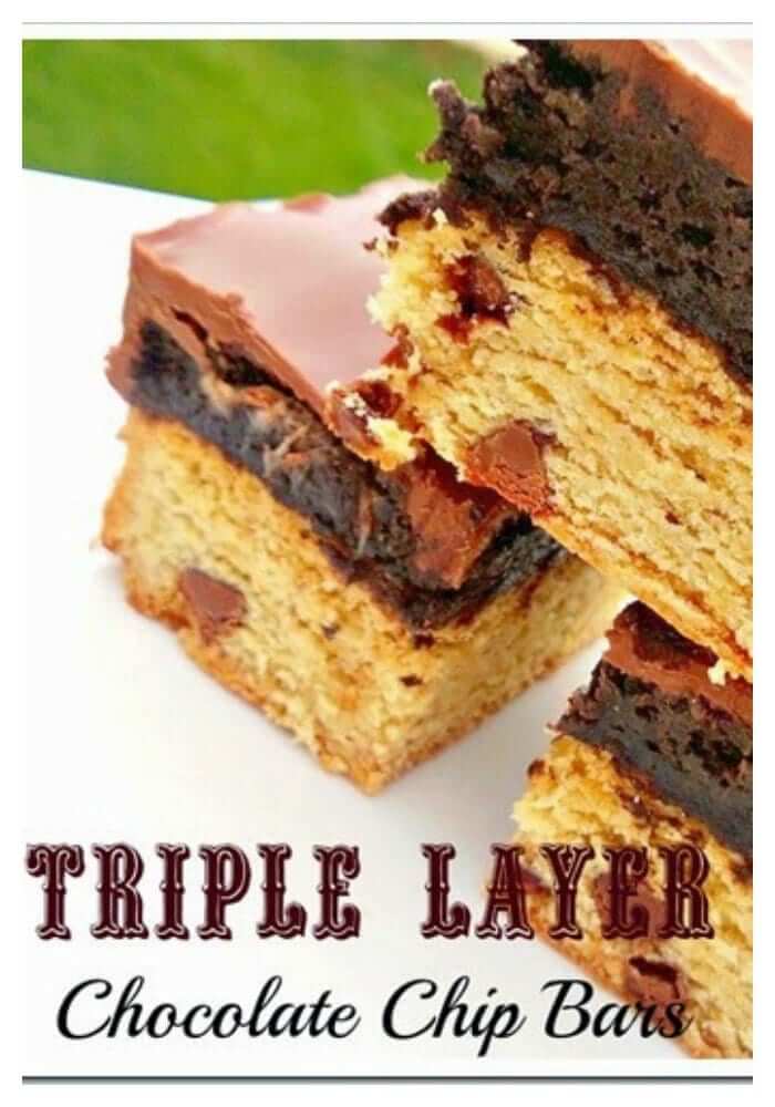 Triple Layer Chocolate Chip Bars