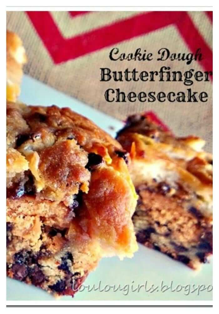 Cookie Dough Butterfinger Cheesecake