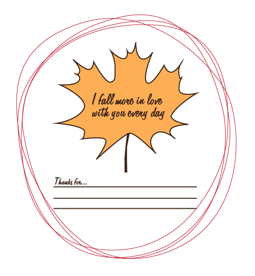 Fall In Love Thank You Note Free Printable