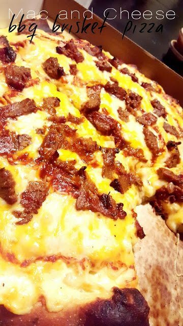 Mac and Cheese BBQ Brisket Pizza