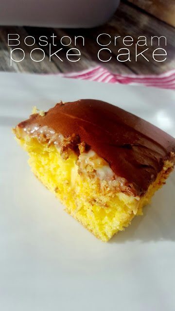 Boston Cream Poke Cake