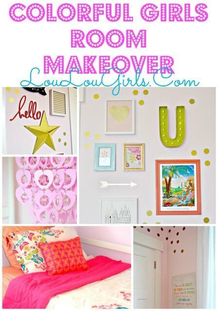 Colorful Girls Room Makeover