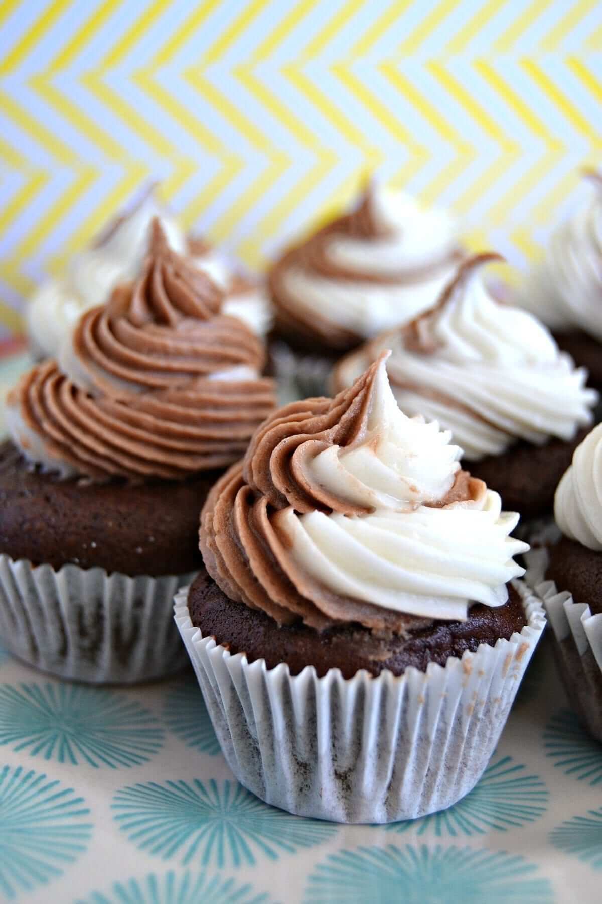 Vanilla Chocolate Twist Cupcakes - Lou Lou Girls