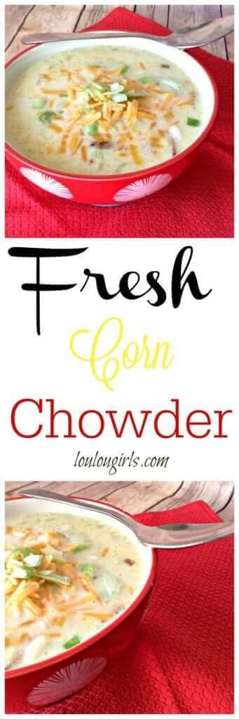 fresh corn chowder collage