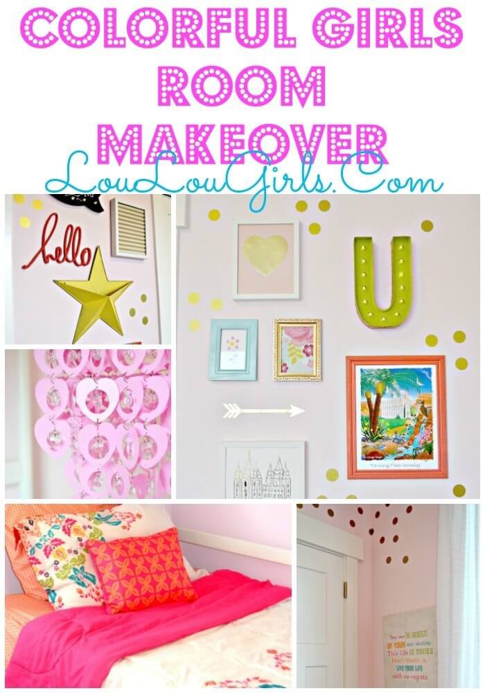 Colorful-Gallery-Wall-Room-Makeover-For-Girls