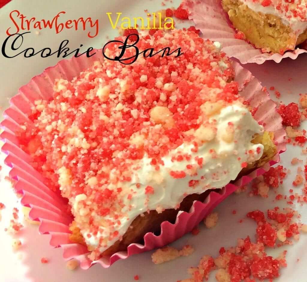 strawberry vanilla cookie bars