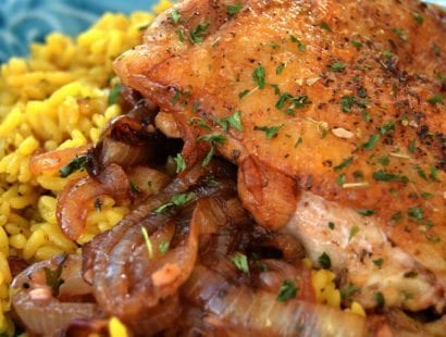 Roasted chicken with ready rice