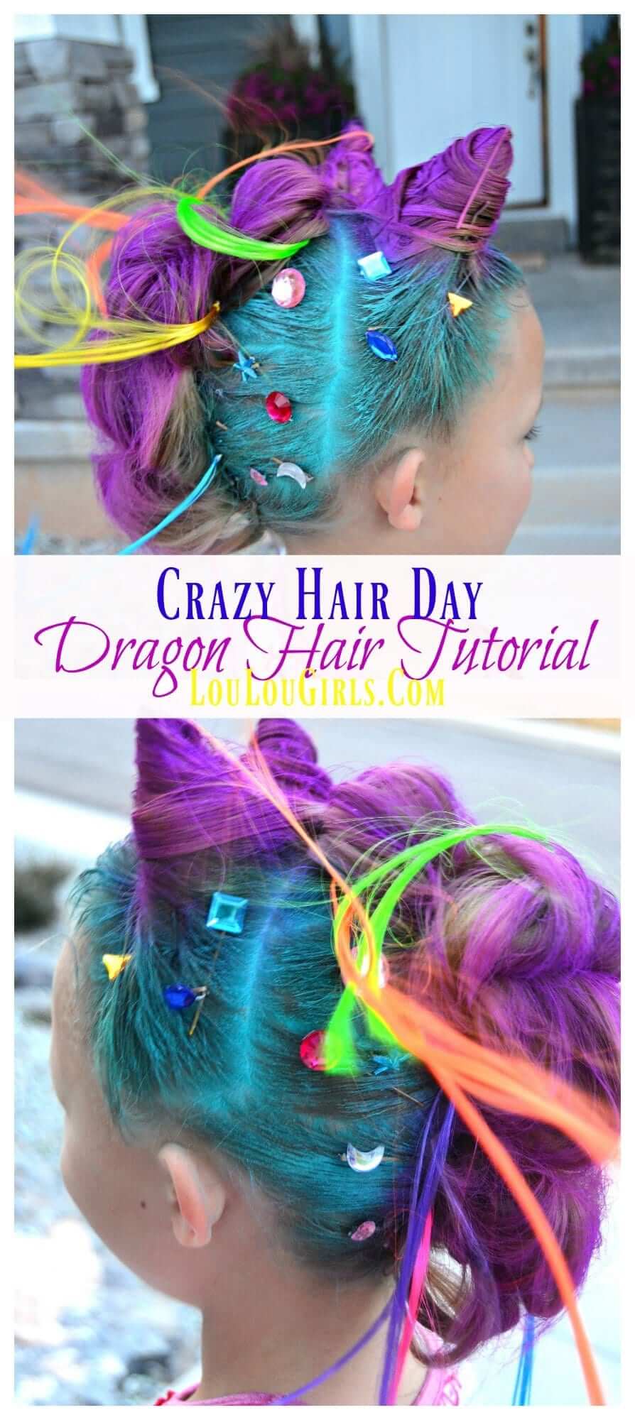Crazy Hair Day Idea, Dragon Hair for Girls - Lou Lou Girls