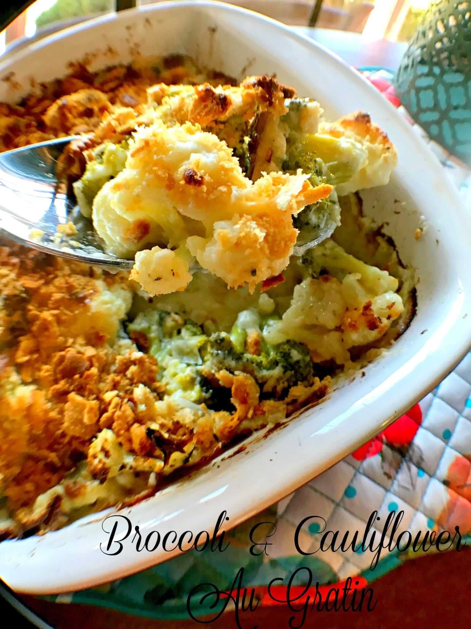 Broccoli and Cauliflower Au Gratin