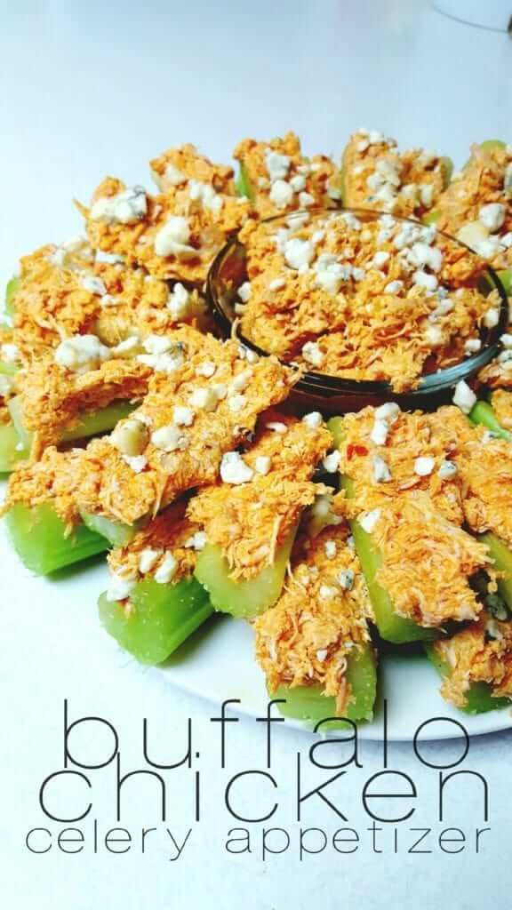 Buffalo Chicken Celery Appetizer