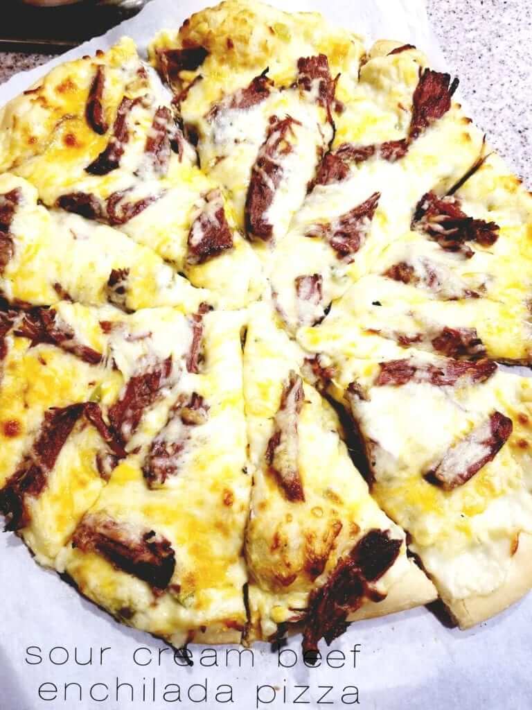 Sour Cream Beef Enchilada Pizza