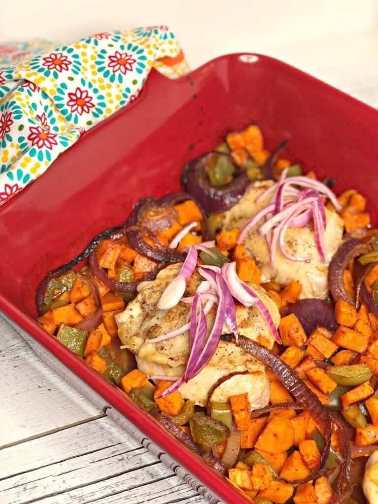 One Pan Chicken with Sweet Potatoes Dinner
