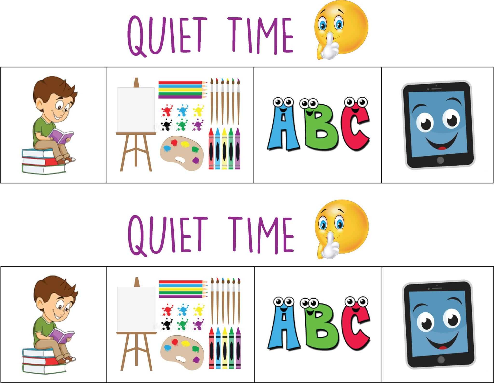 quiet time routine free printable