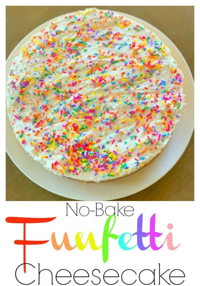 No Bake Funfetti Cheesecake