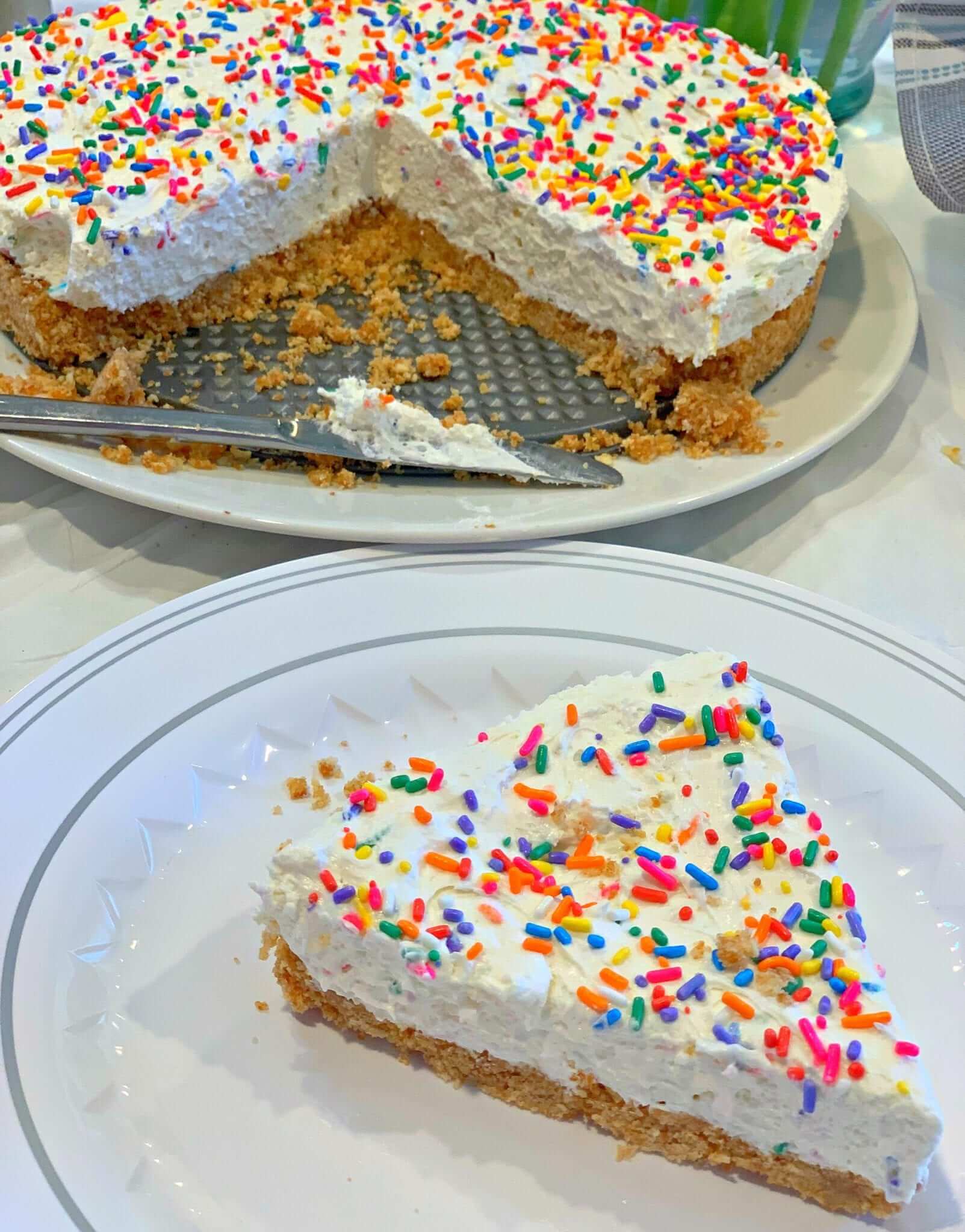 No Bake Funfetti Cheesecake #NOBAKE #FUNFETTI #CHEESECAKE #RECIPE #DESSERT