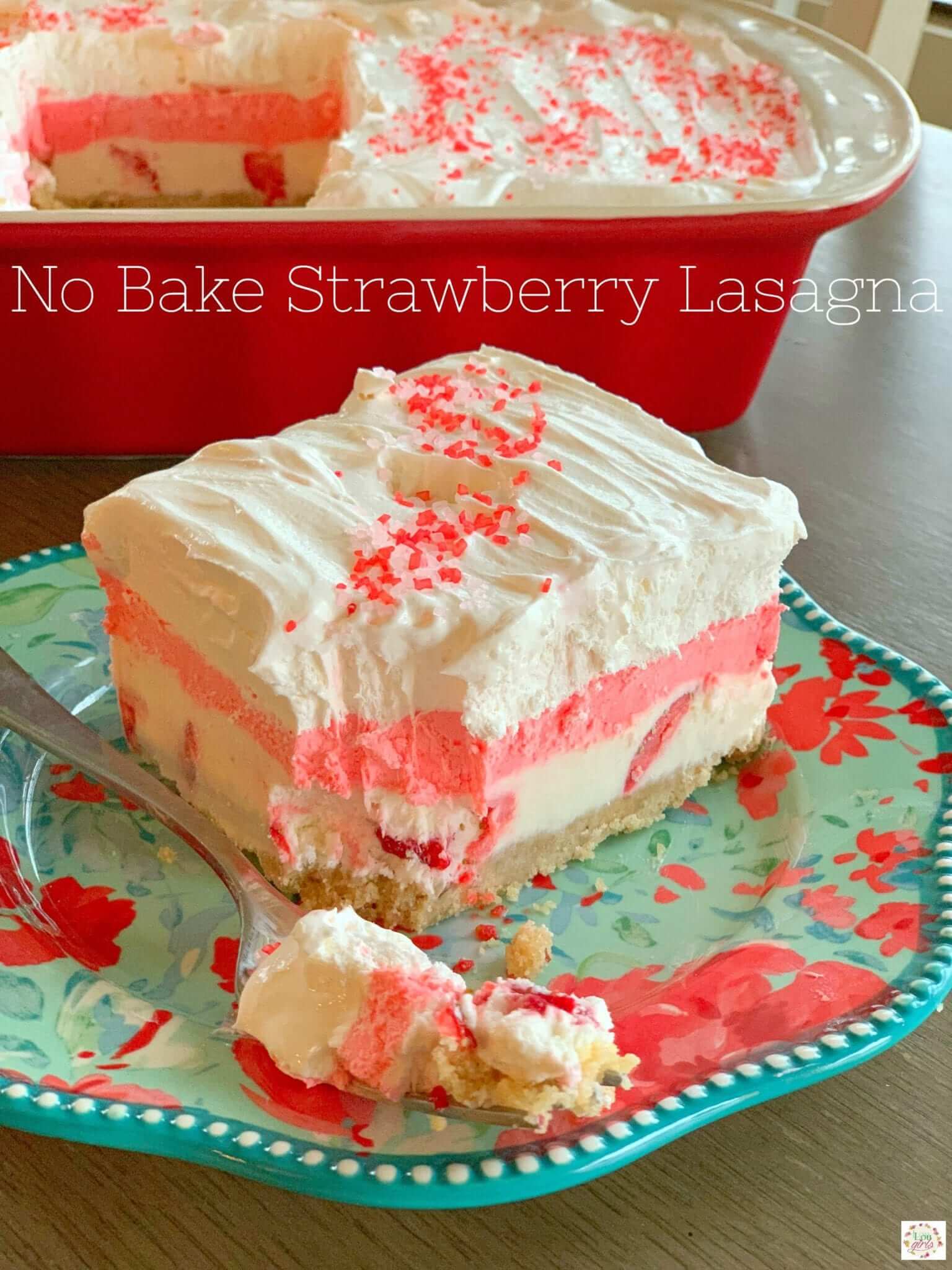 No Bake Strawberry Lasagna