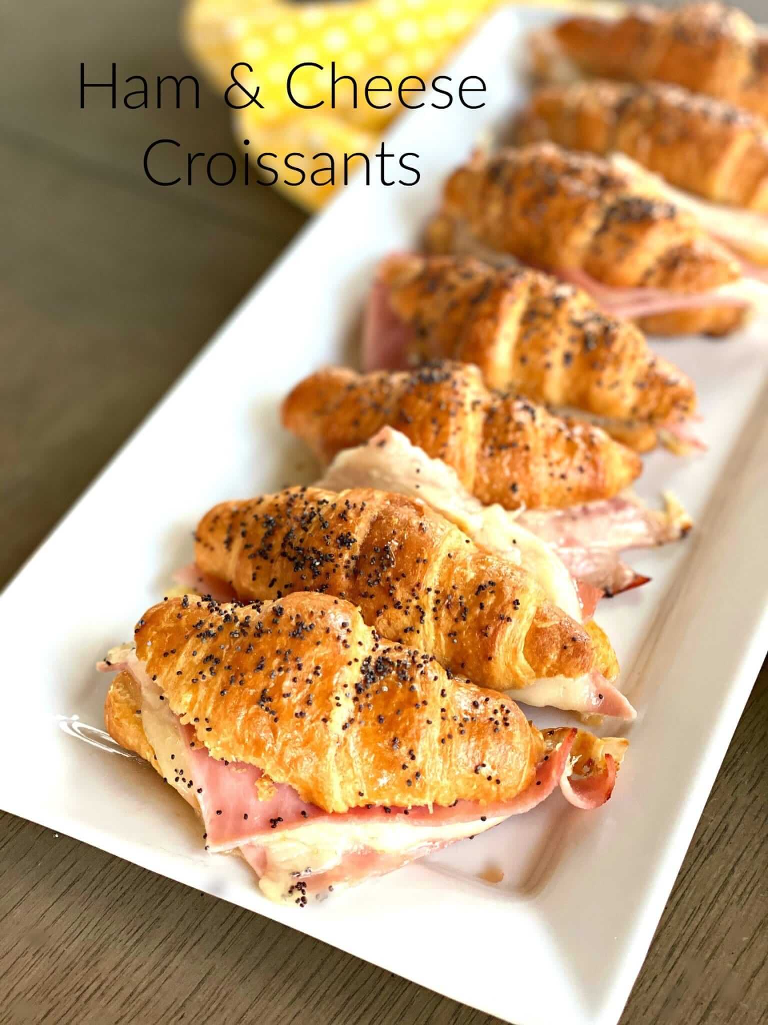 Ham and Cheese Croissants #ham #cheese #croissant #sandwich #appetizer #recipe #partyfood