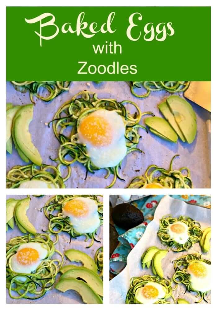 baked eggs with zoodles