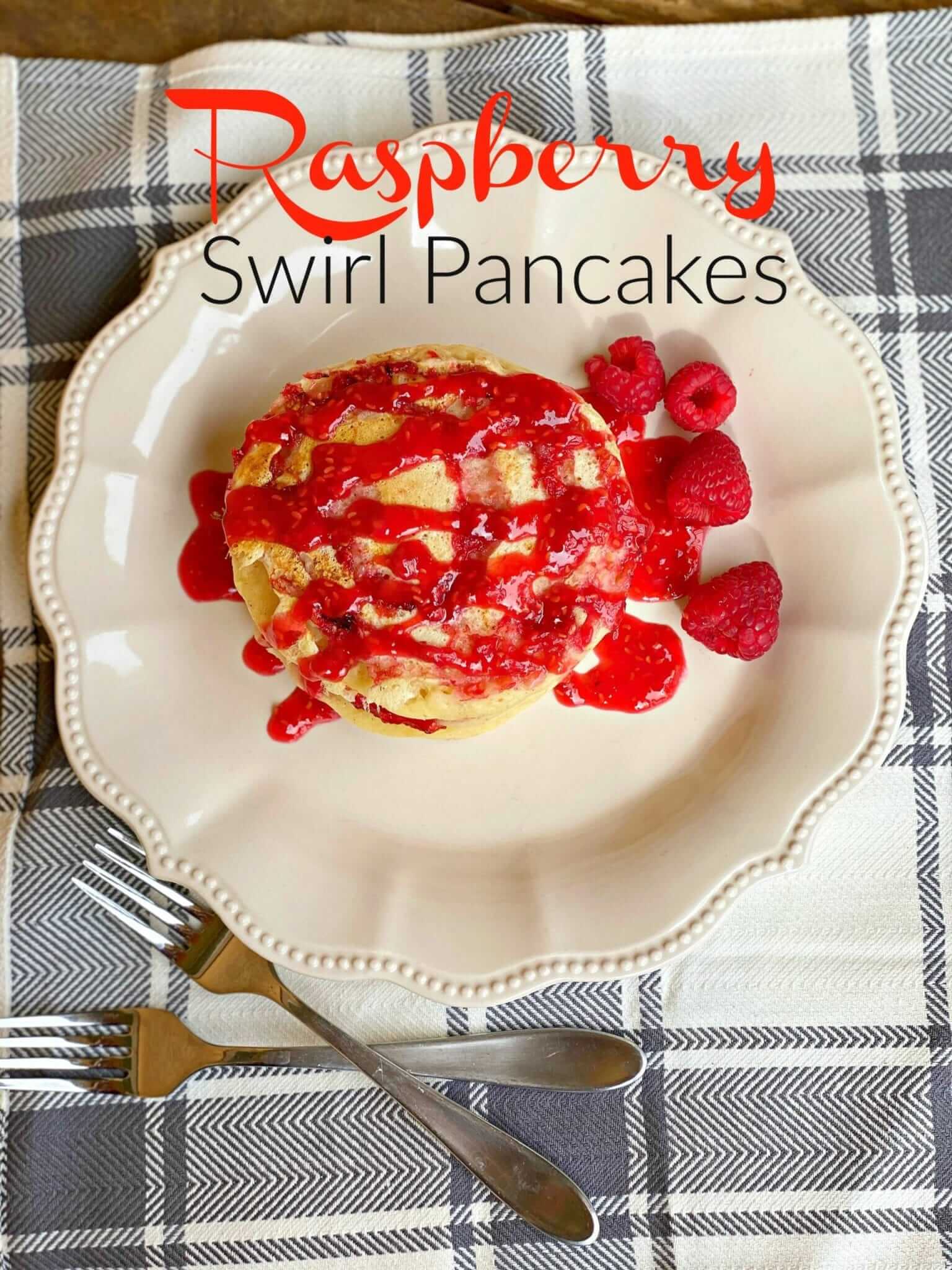 lou lou girls Raspberry Buttermilk Swirl Pancakes