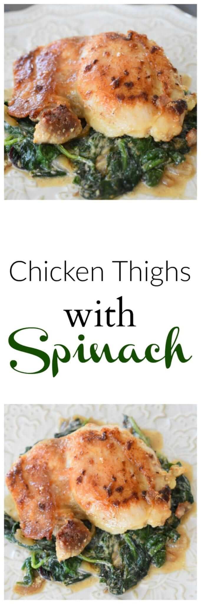 Chicken thighs with spinach