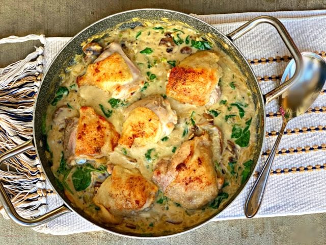 One Pan Chicken with Mushrooms and Orzo - Lou Lou Girls