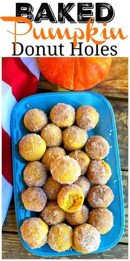 baked pumpkin donut holes #pumpkin #donutholes #bakeddessert #easydessertrecipe
