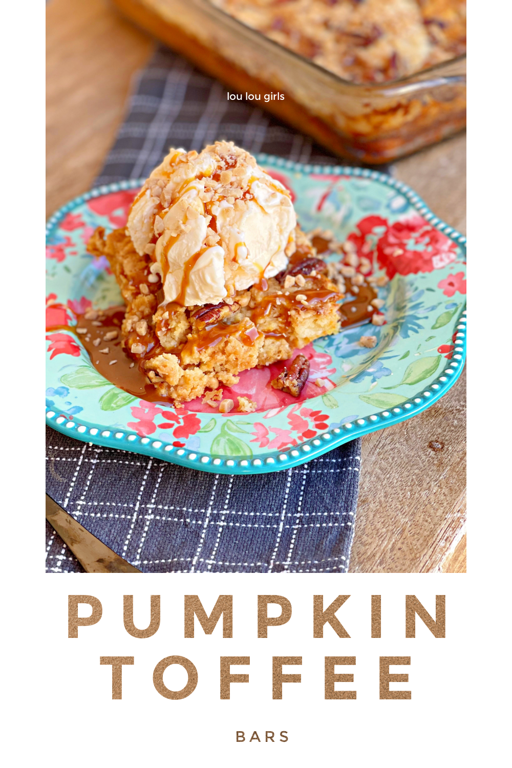Pumpkin Toffee Bars #cookiebars #pumpkin #dessert #delicious