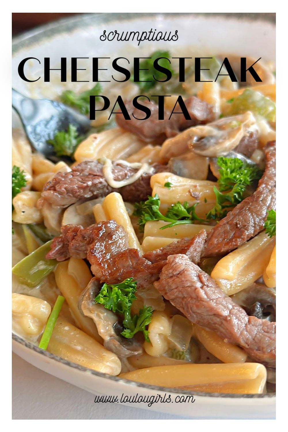 Cheesesteak Pasta #onepotmeal #beefrecipe #pasta #easyrecipe #cheesesteakpasta #dinner #deliciousfood