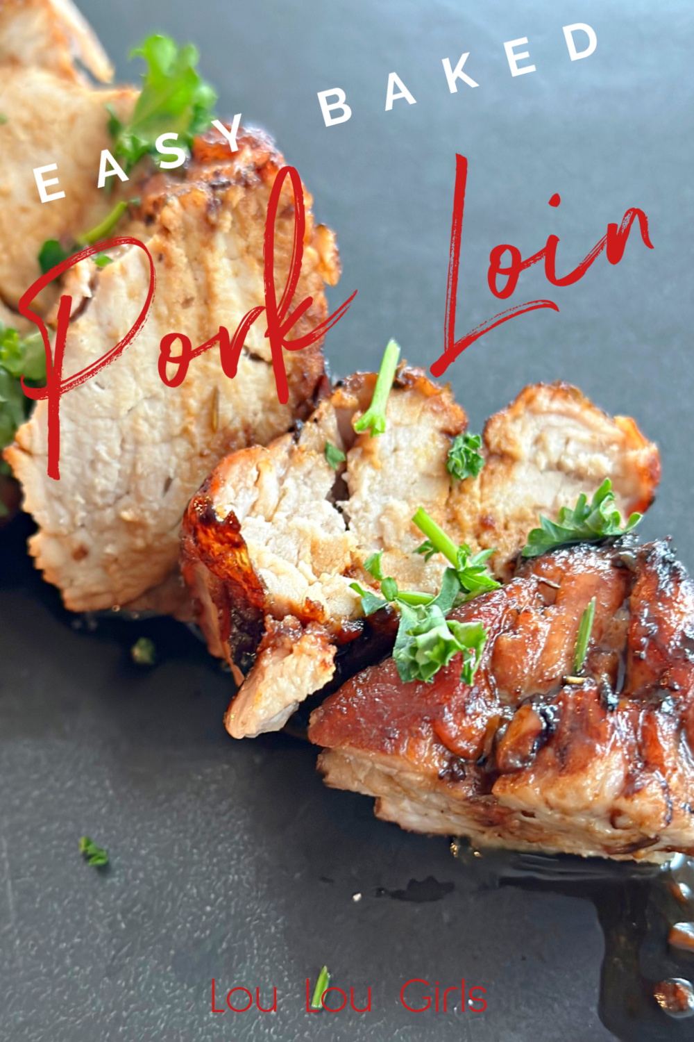 Garlic Balsamic Pork Tenderloin #pork #baked #easyrecipe #dinner #familydinner #weeknightdinner