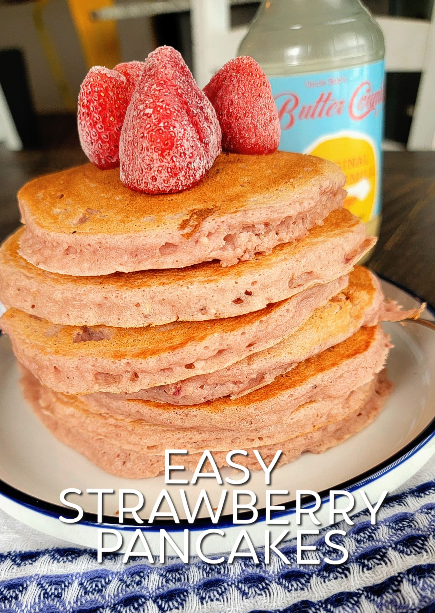 Easy Strawberry Pancakes #pancakes #breakfast #easyrecipe 