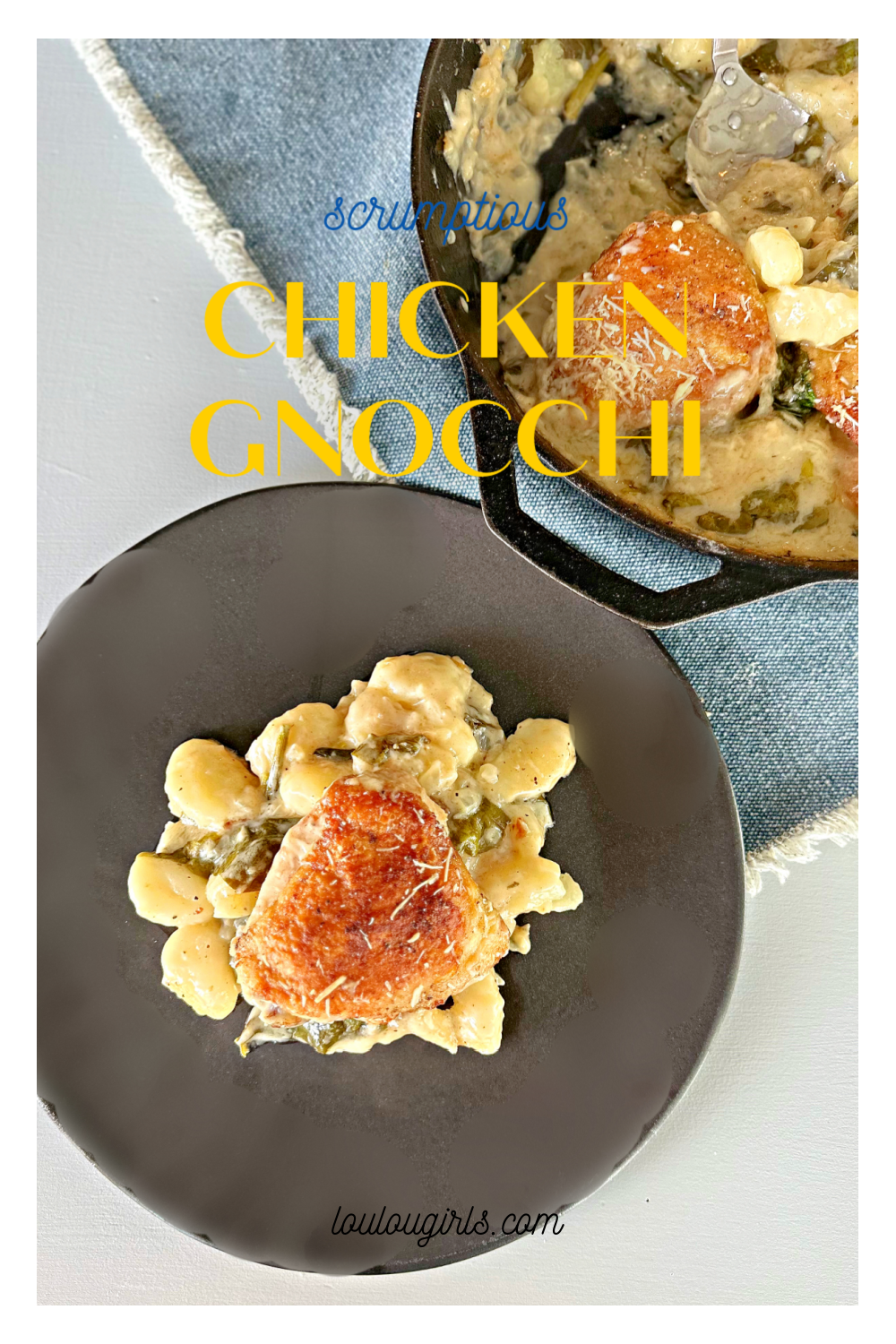 Chicken and Gnocchi #skilletdinner #dinner #chickenrecipe #pasta