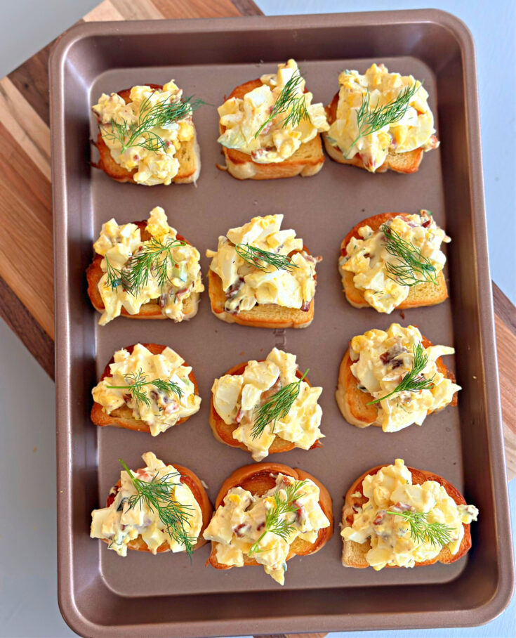 Bacon Egg Salad Crostini