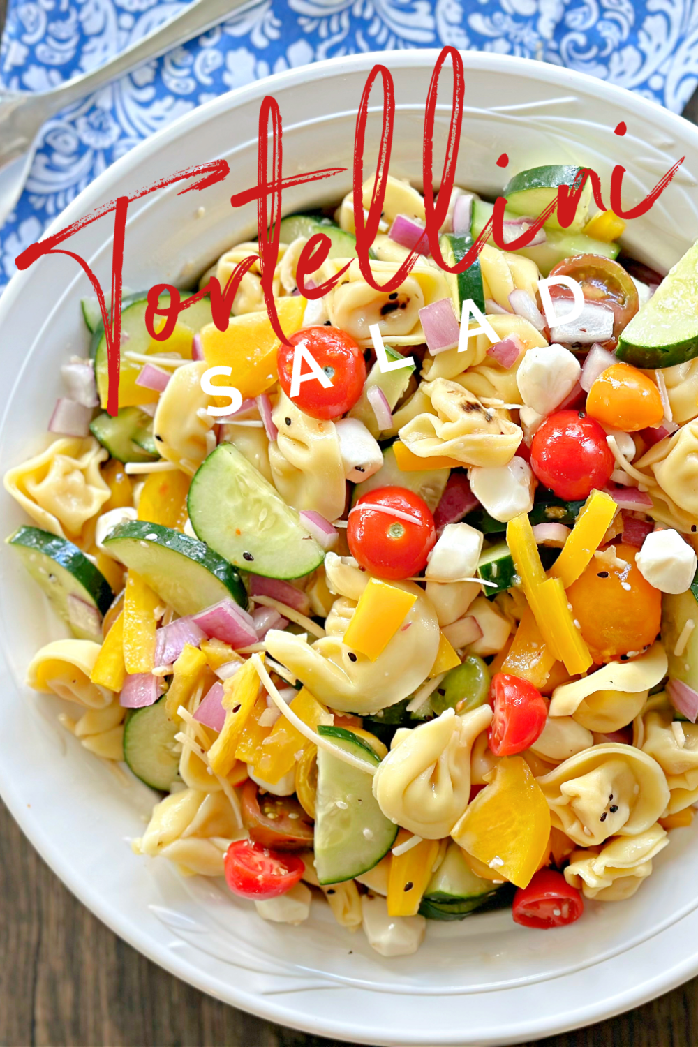 Tortellini salad #pastasalad #easyrecipe #sidedish #bbqsidedish #summerrecipe #saladrecipe