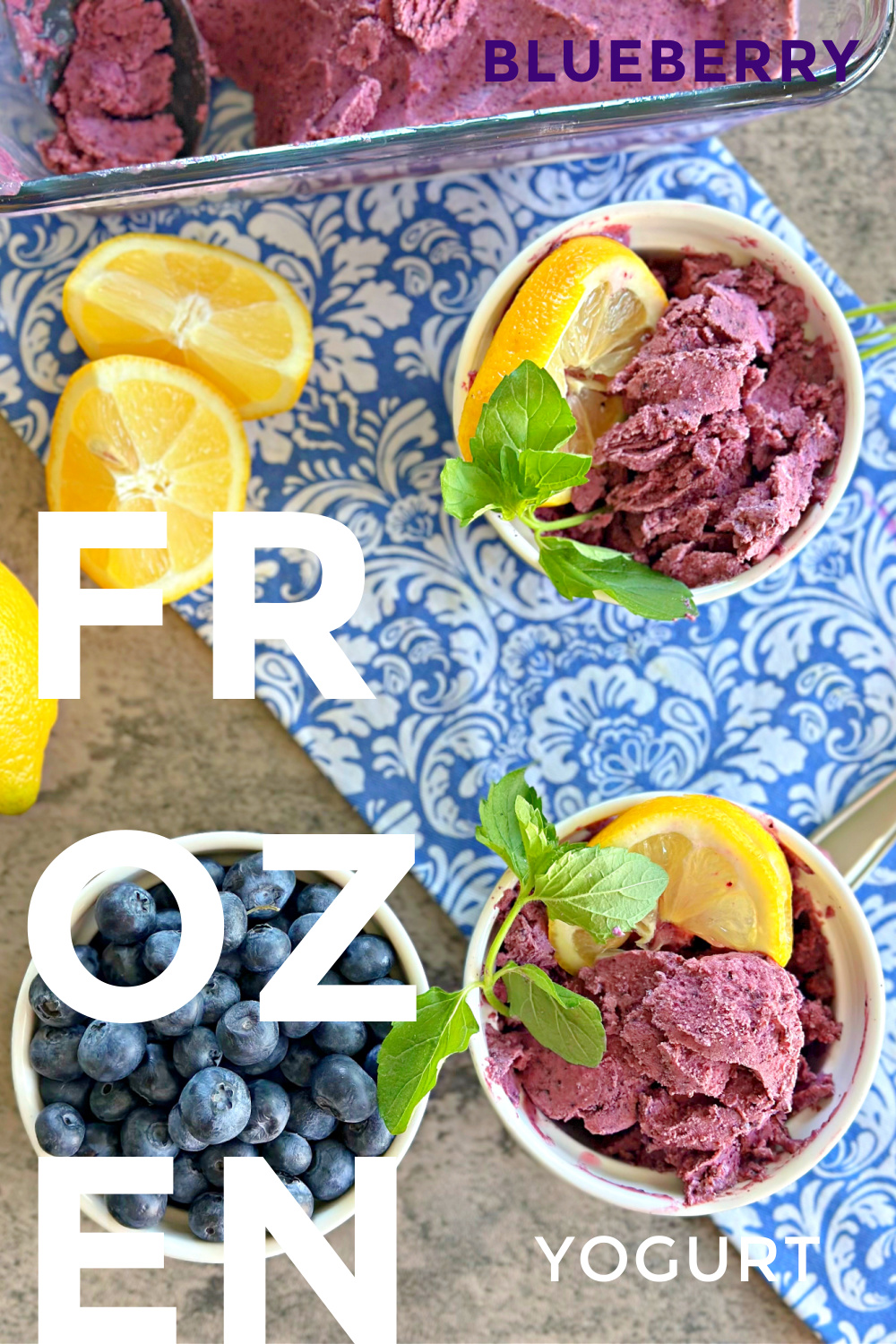 Frozen Blueberry Yogurt #frozendessert #blueberry #easyrecipe #frozenyogurt