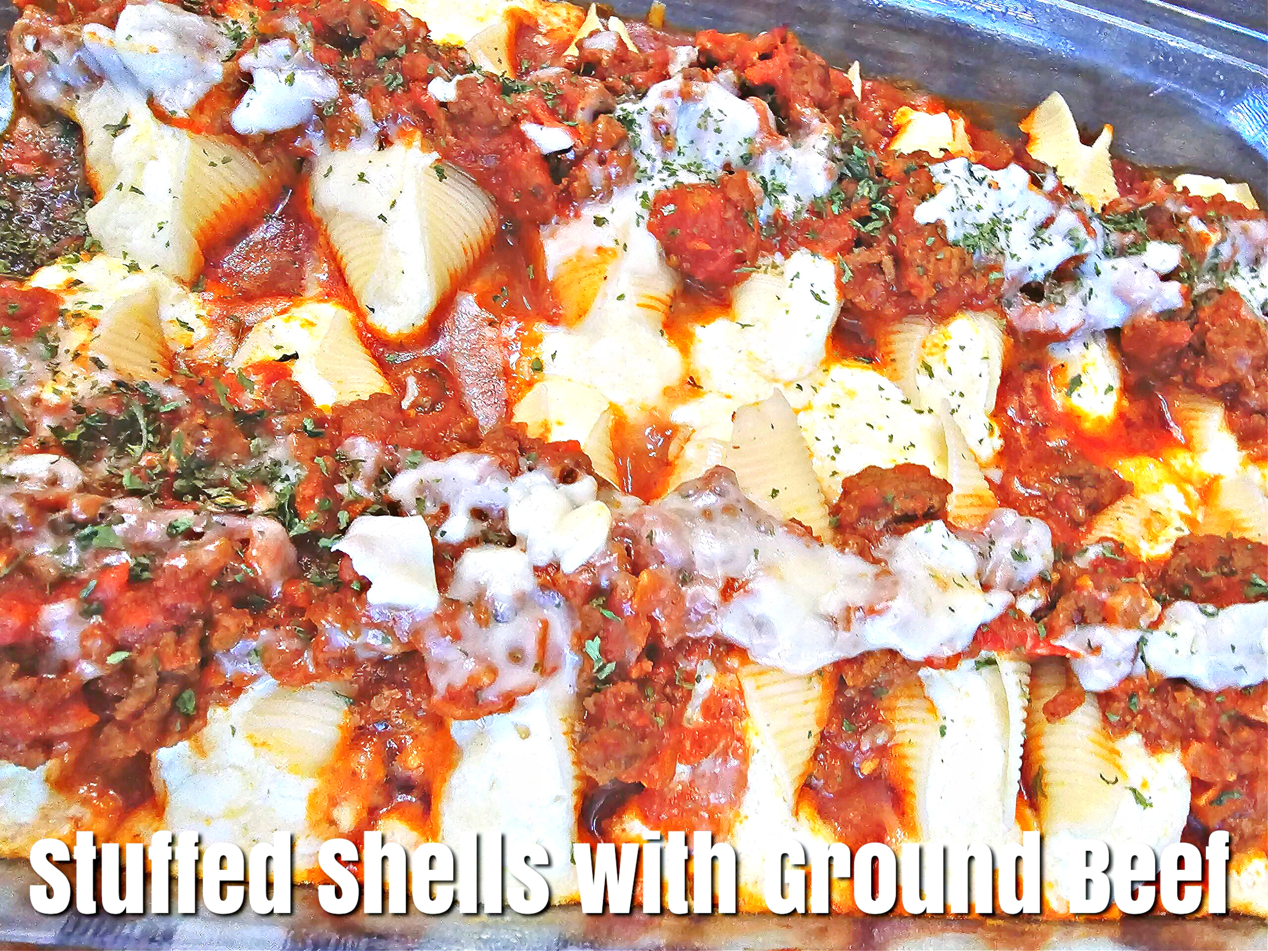 Stuffed Shells with Ground Beef #stuffedshells #beefrecipe #pasta #easydinnerrecipe #dinner