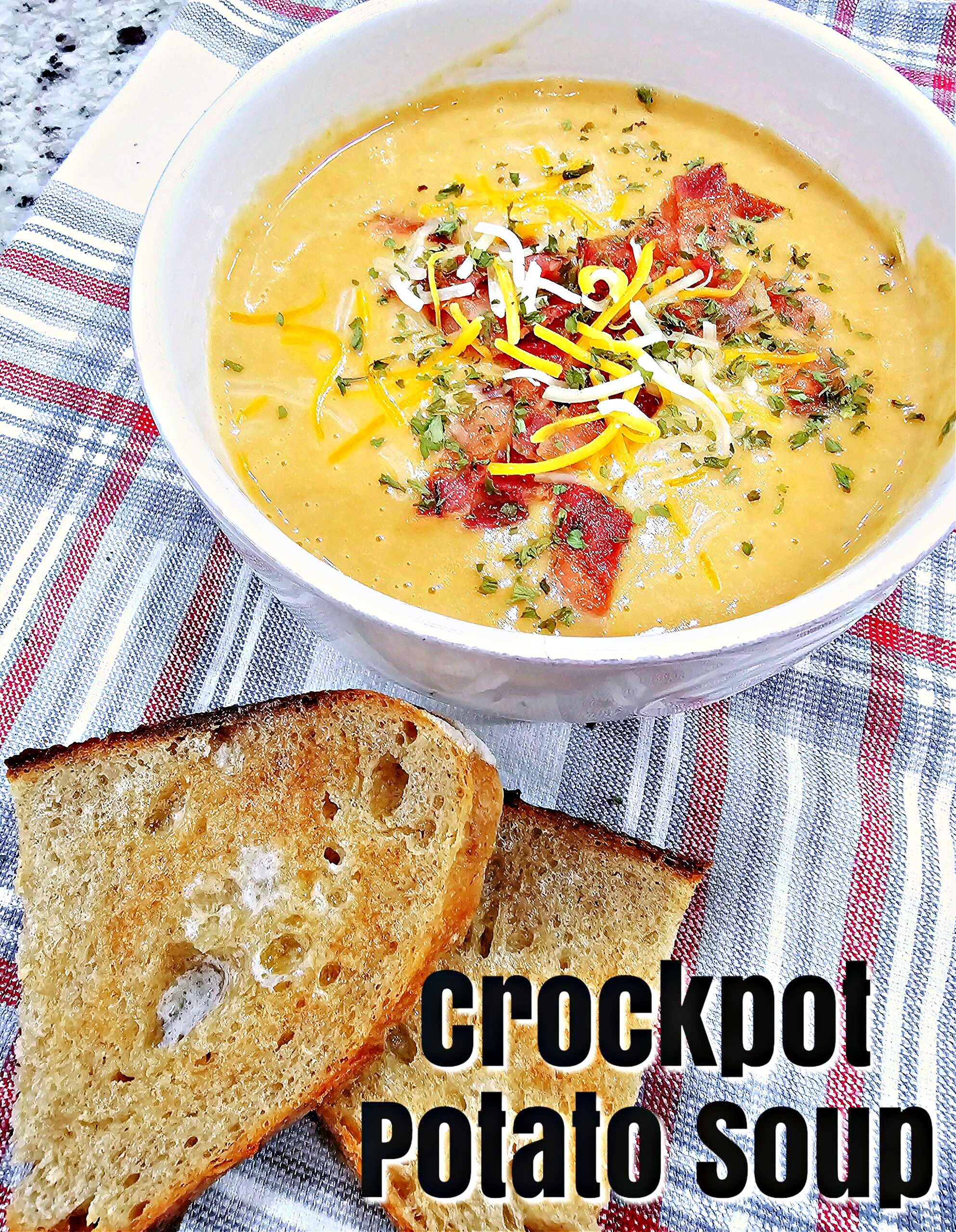 Crockpot Potato Soup #crockpot #slowcooker #potato #soup #onepotmeal #theloulougirls #potatosoup #easyrecipe #dinner