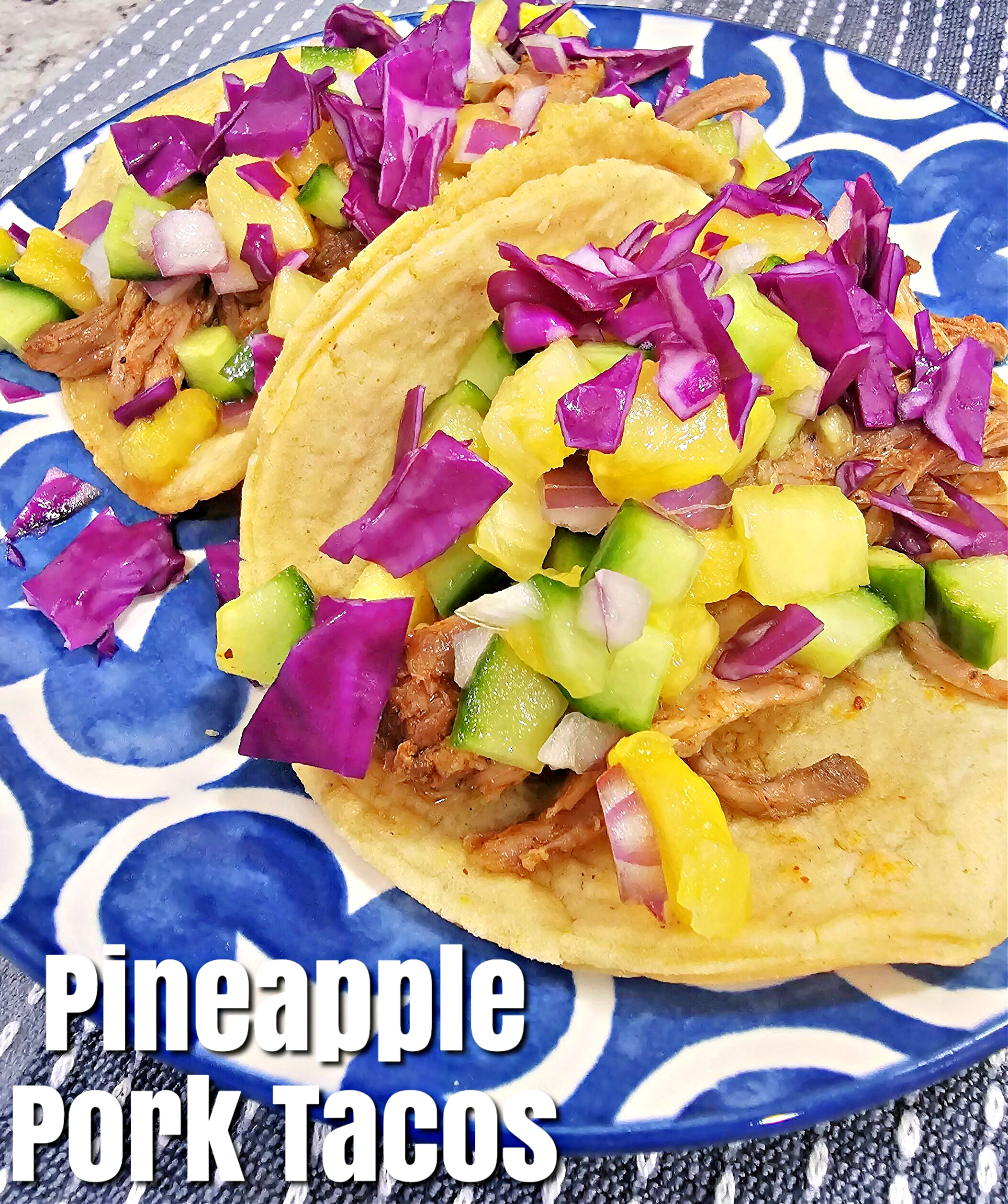 Pineapple Pork Tacos #pineapple #pork #tacos #dinner #crockpot #slowcooker #tacotuesday