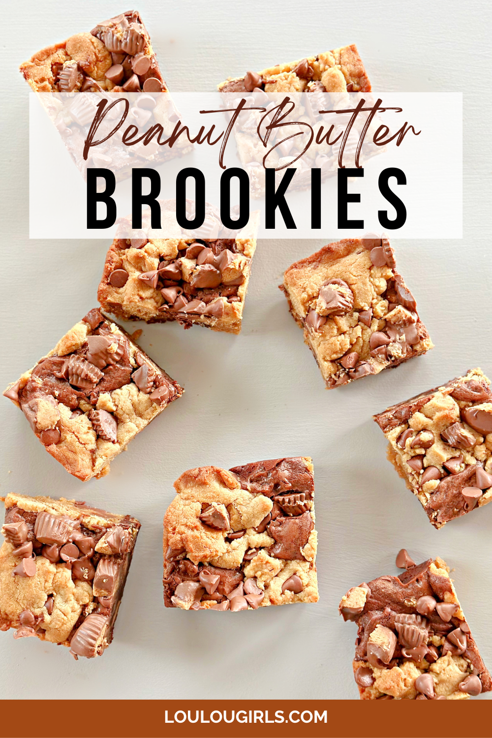Peanut Butter Brookie #peanutbutter #chocolate #brownie #cookie #cookiebar #dessert #afterschoolsnack