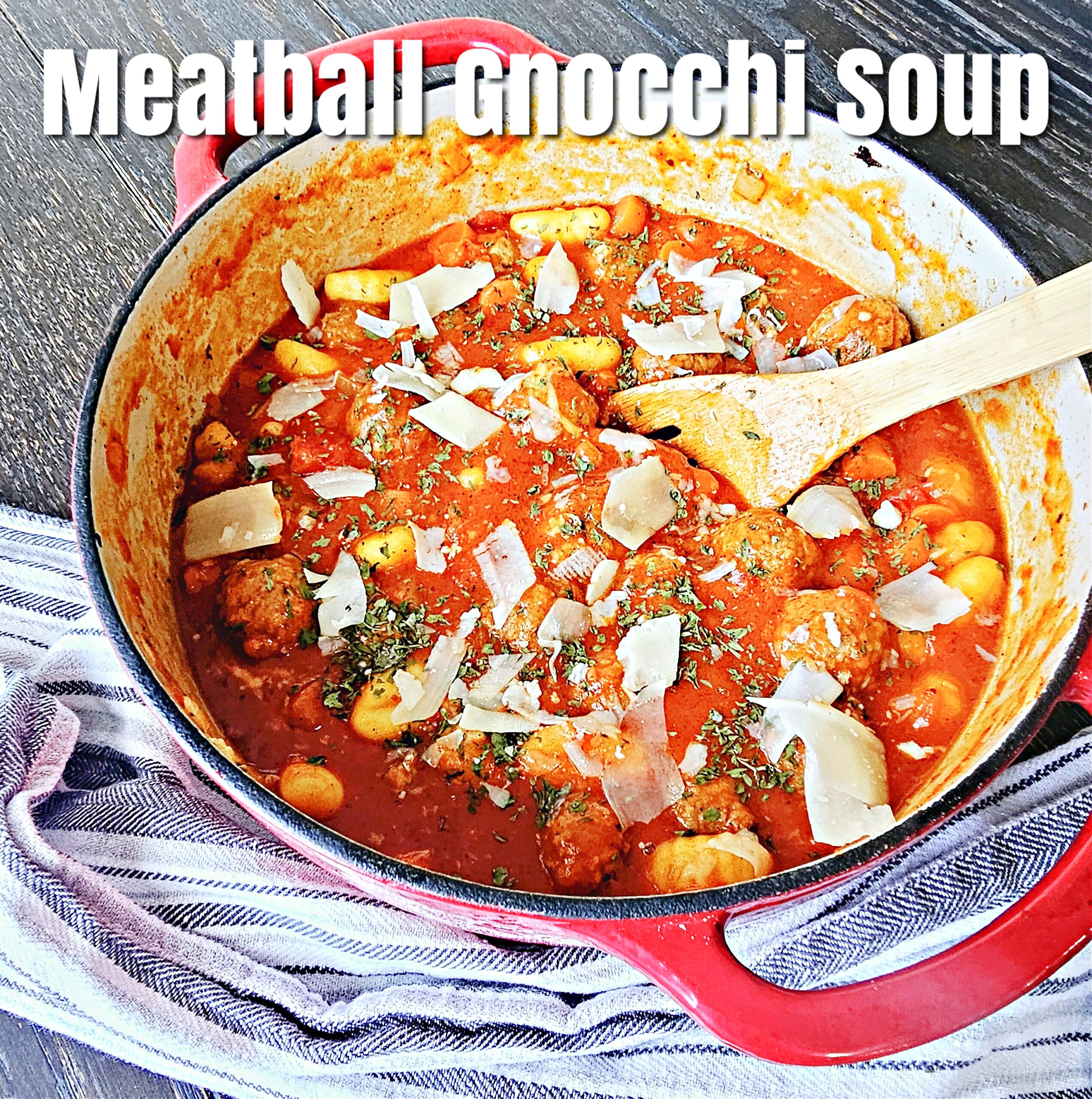 Meatball Gnocchi Soup #meatball #gnocchi #souprecipe #onepotmeal #dinner #winterrecipe #easydinner
