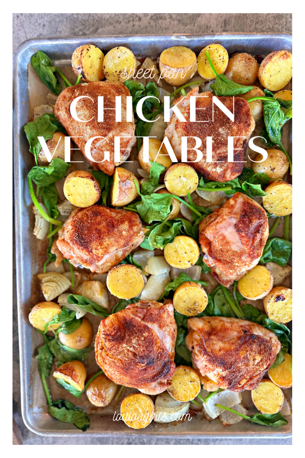 Sheet Pan Chicken and Vegetables #sheetpan #chicken #vegetables #onepanmeal #dinnerrecipe #familydinner #weeknightdinnermeals
