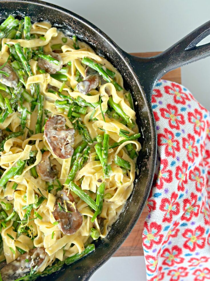 Spring Vegetable Fettuccine Alfredo