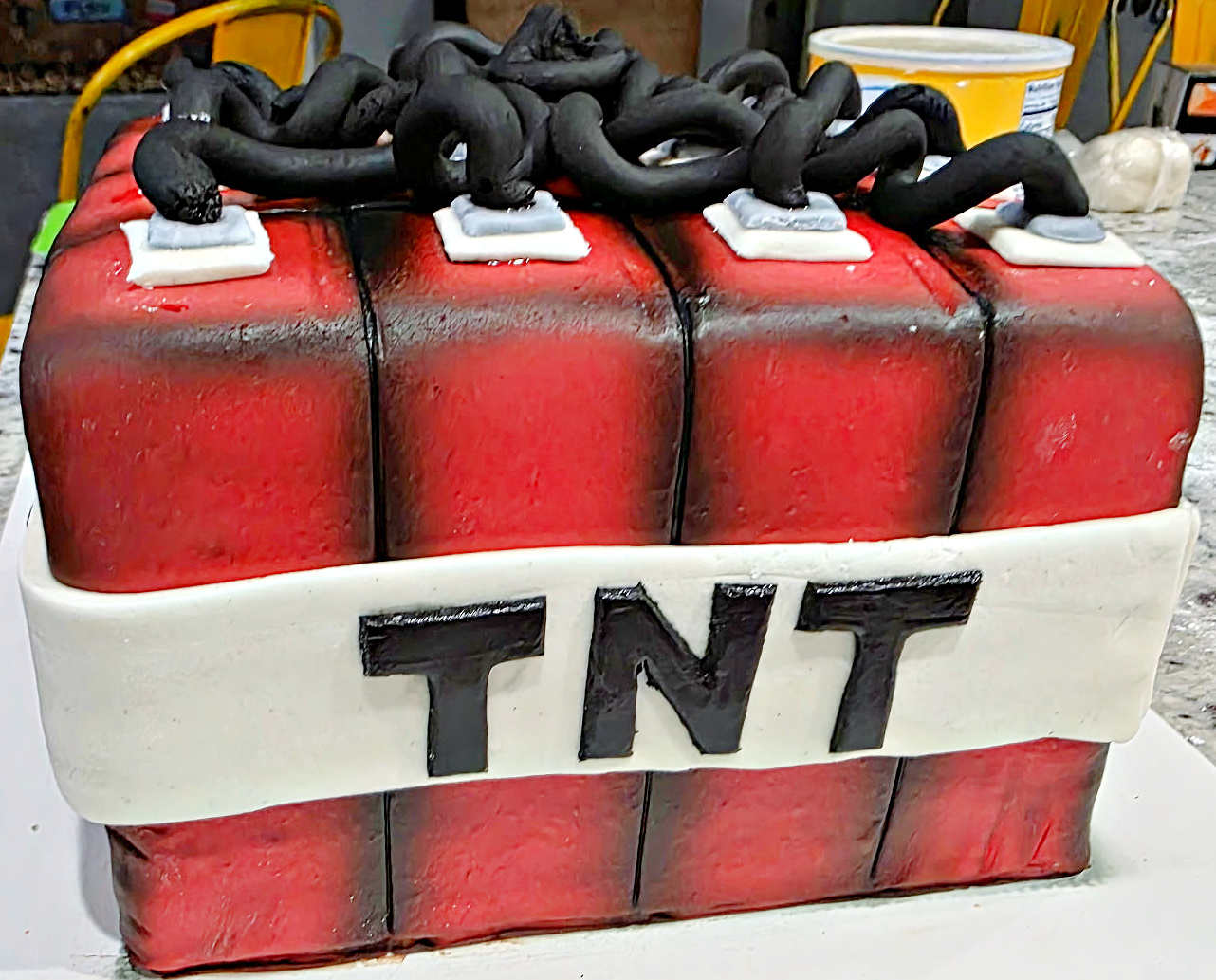Minecraft TNT Birthday Cake