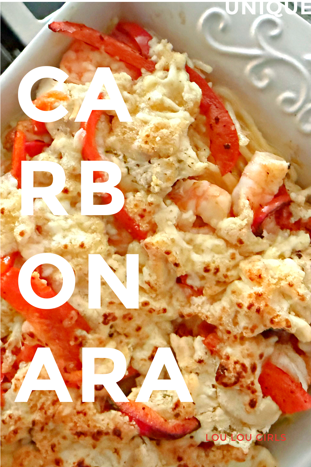 CREAMY CHICKEN AND SHRIMP CARBONARA CASSEROLE #creamy #chicken #shrimp #carbonara #casserole #recipe #dinner