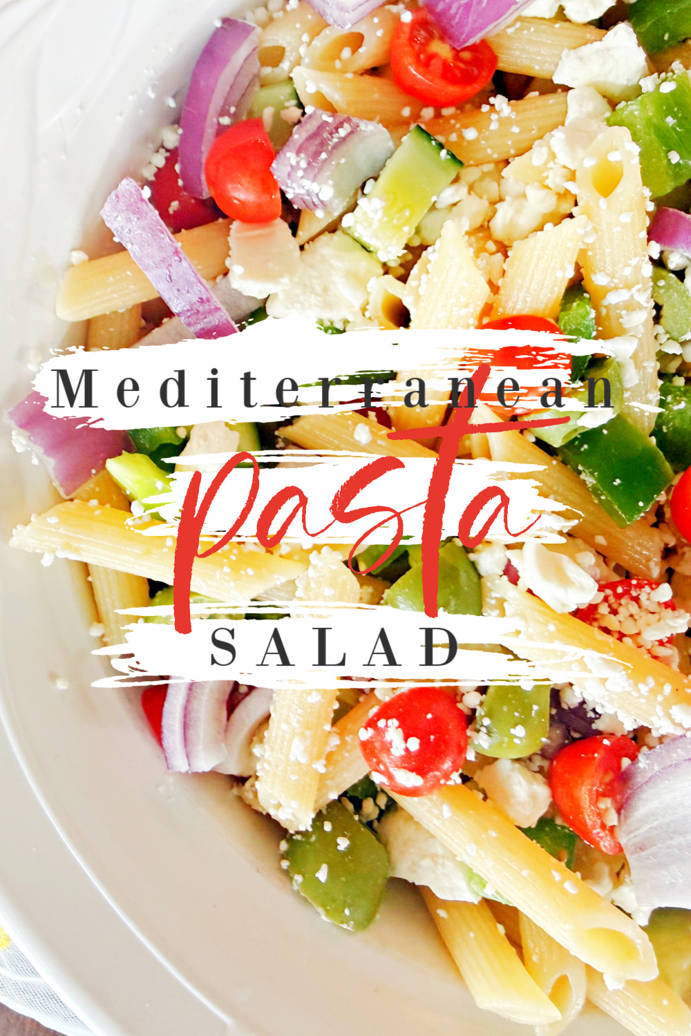 Creamy Mediterranean Pasta Salad #pasta #salad #recipe #mediterranean #sidedish #bbq