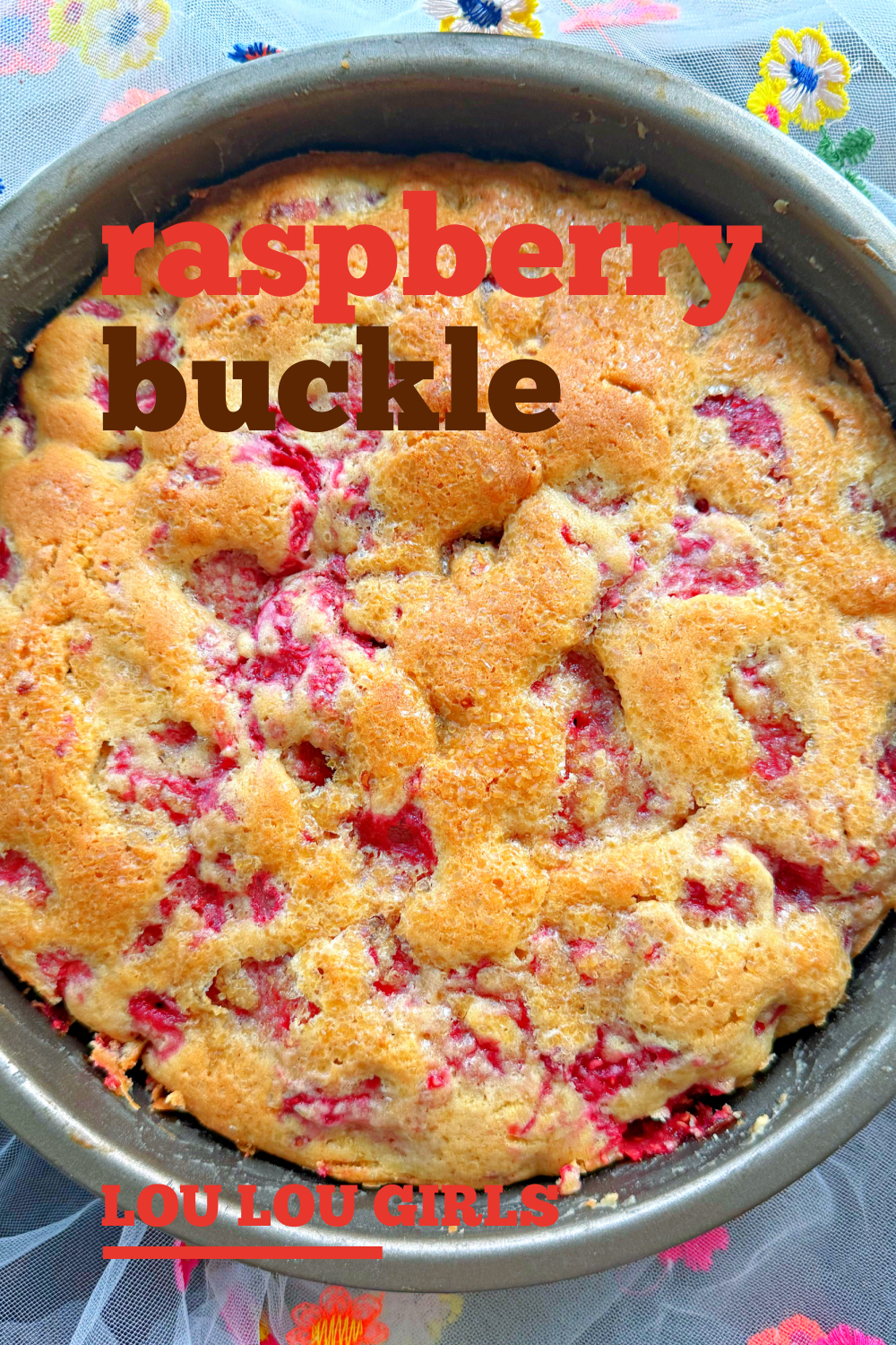 Fresh Raspberry Buckle #raspberry #buckle #cake #recipe #dessert