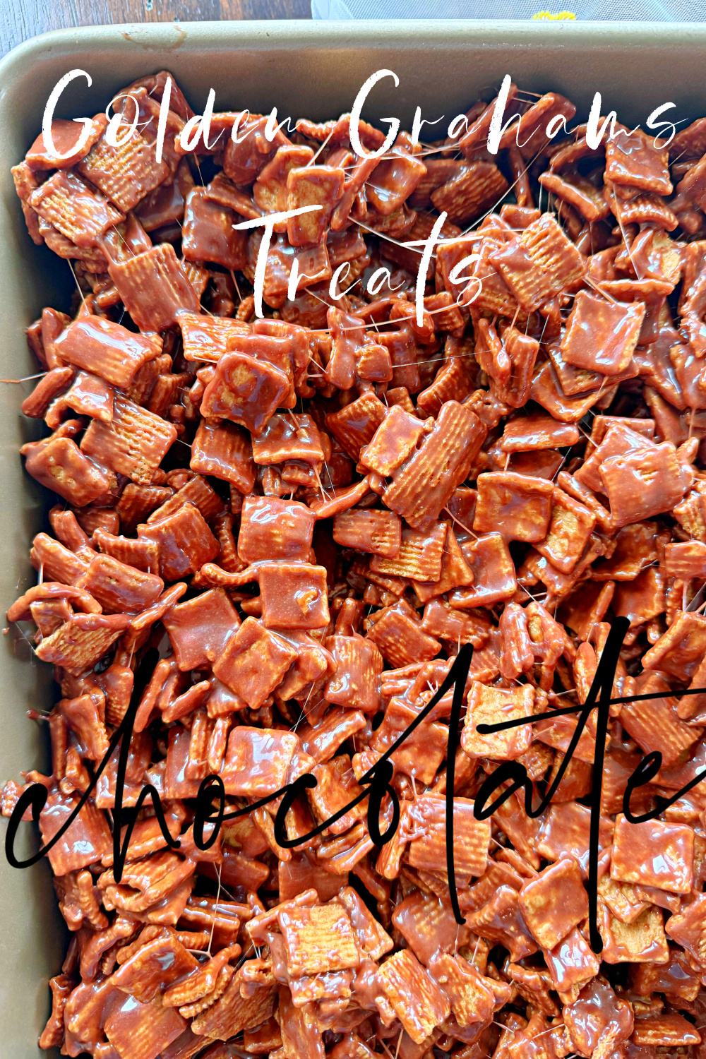 Chocolate Golden Grahams Treats #chocolate #goldengrahams #marshmallows #treat #dessert #recipe