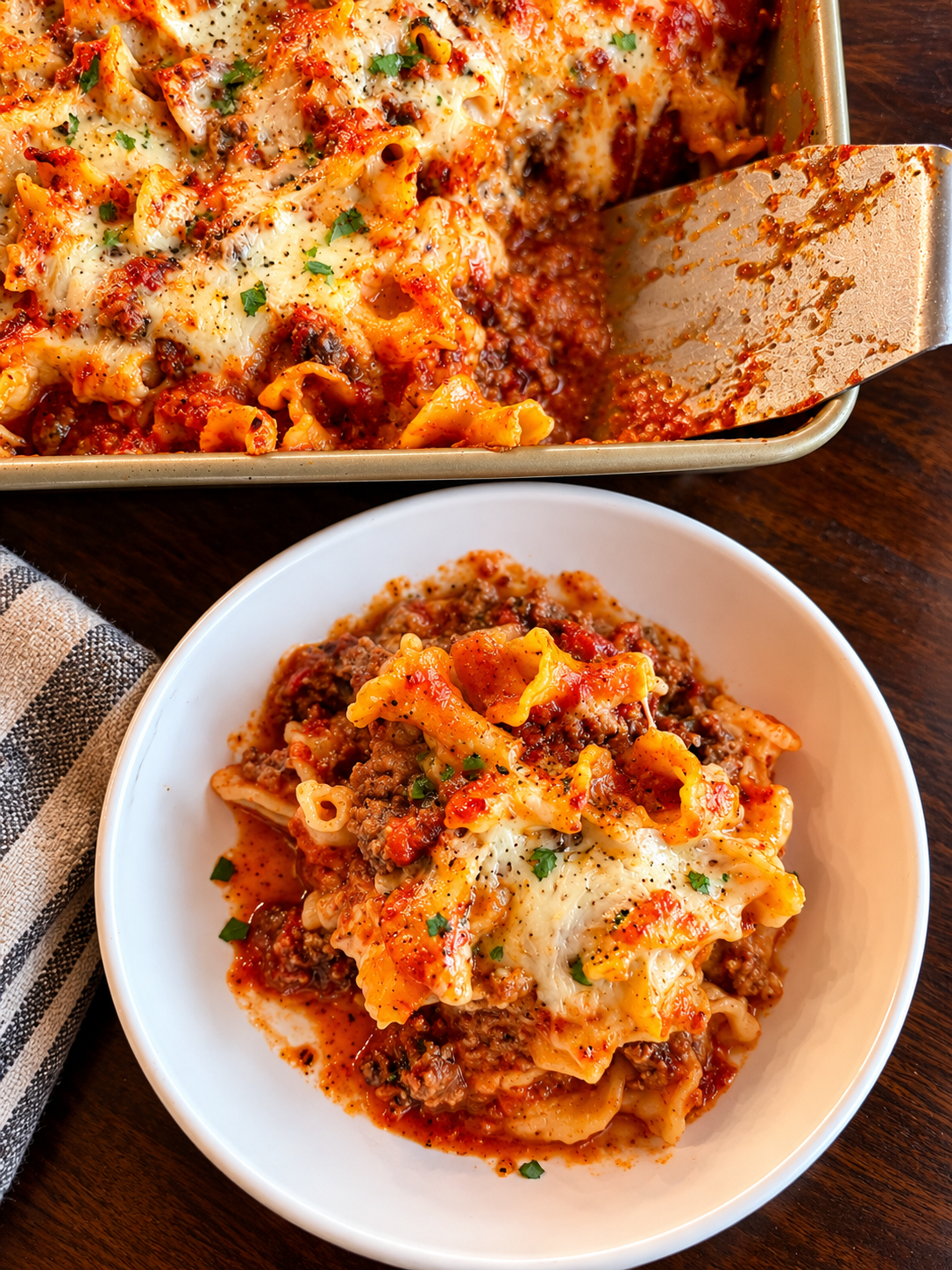 Cheesy Sausage & Beef Baked Pasta